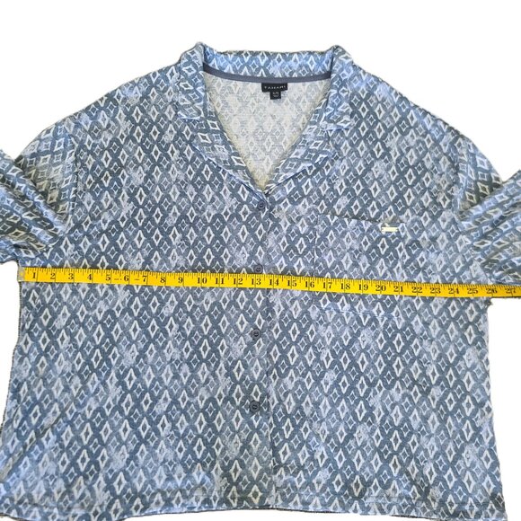 NWT TAHARI 2 Piece Matching Pajama Sleepwear Set XL Blue and White Top and Pants - Picture 16 of 16